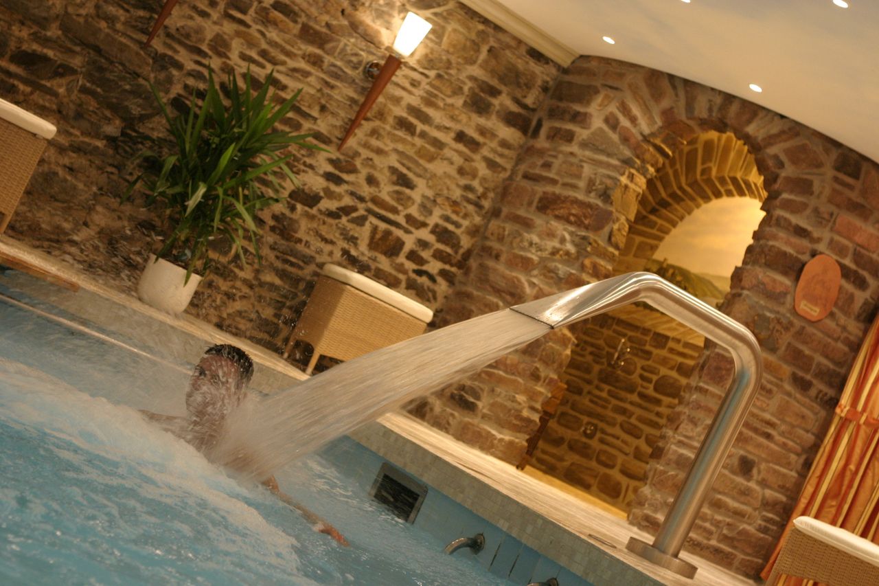 Wellnessbereich des Romantik Hotel Schloss Rheinfels.
